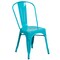 Merrick Lane Wells Indoor/Outdoor Stacking Metal Dining Chair with Single Slat Back and Powder Coated Finish